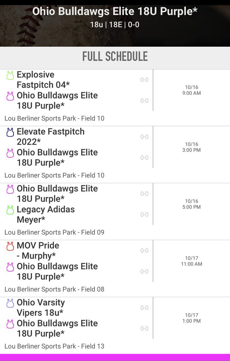 Bulldawgs 18U Purple playing in Lasers fall showcase next weekend! Come ✔️us out!