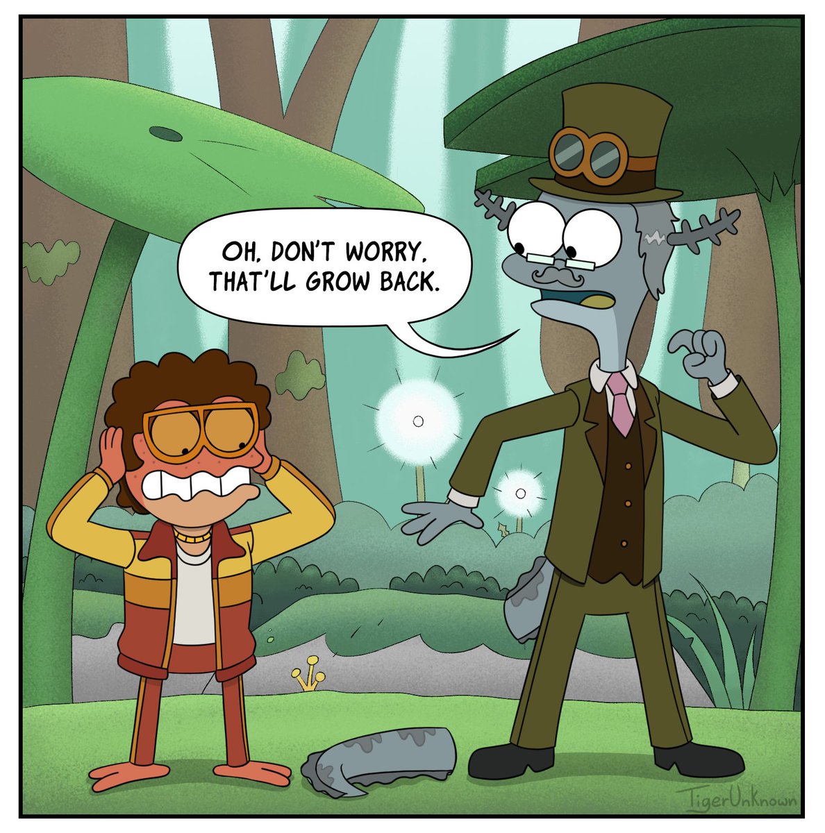 TigerOffTopic's tweet photo. I tried drawing Cavendish and Dakota in other show's art style! #MiloMurphysLaw https://t.co/55iStzqPfN