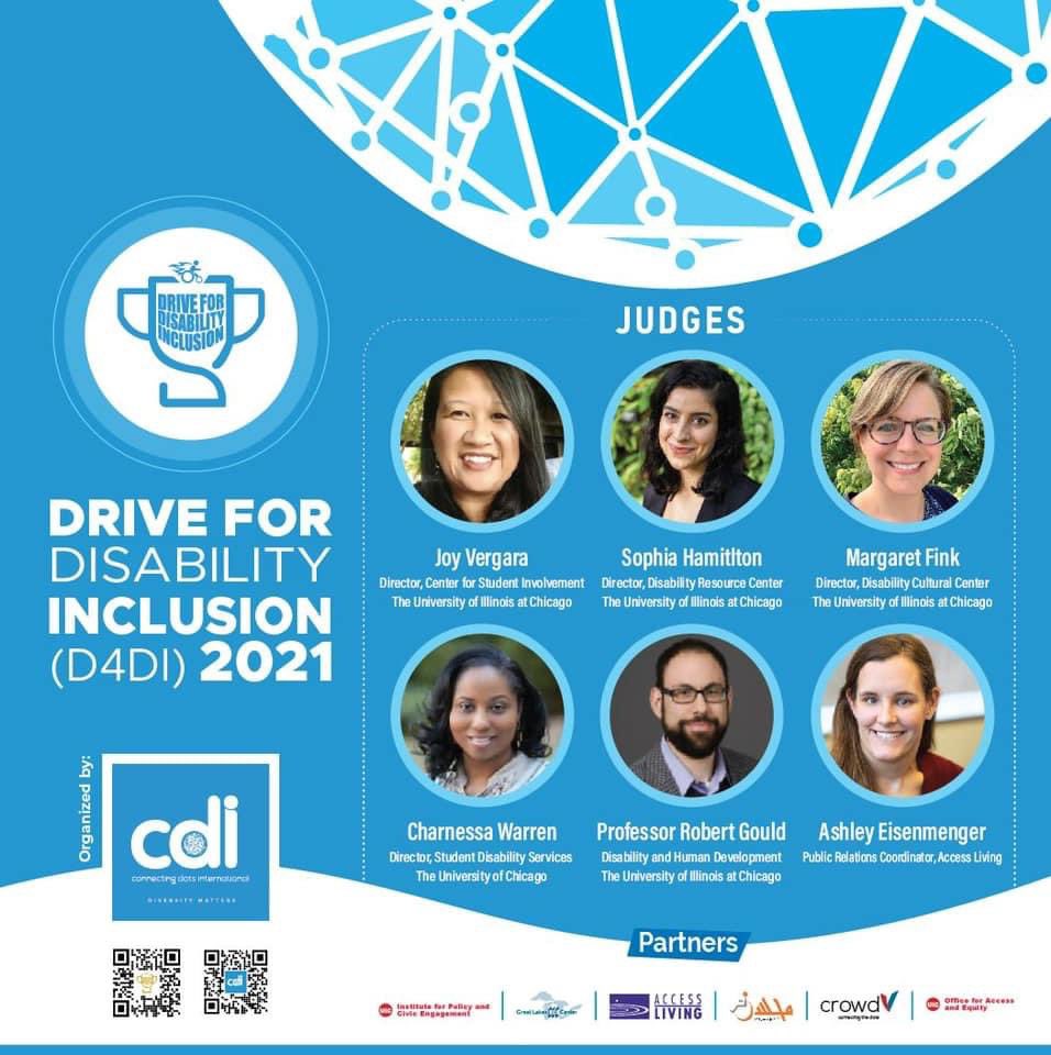 cdi_squad's tweet photo. Welcome Our Judges of CDI’s #DriveForDisabilityInclusion Pitch-Contest!   Learn More About Our Contest and Register by clicking:
https://t.co/jnasEH5eWA

#disabilityinclusion #student_leaders #diversitymatters

*image description on our Instagram https://t.co/FjO1MZ8725