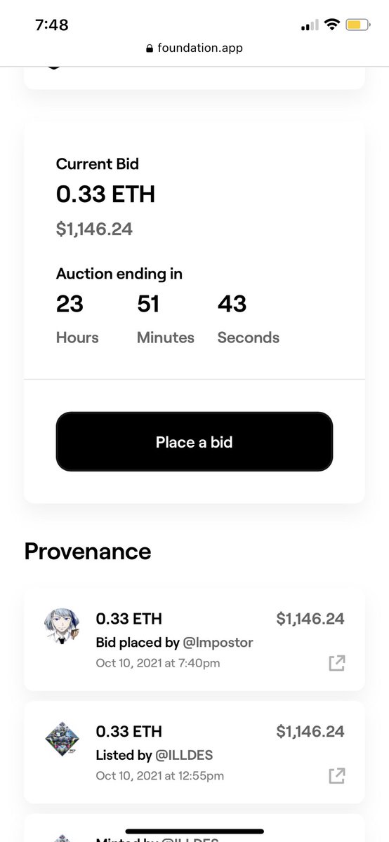 Auction has officially kicked off! You have less than 24hrs to place a bid on this 1/1 NFT+AR print #nftcollector #NFTCommunity #NFTartist #cryptoart #animation #nft #cryptoartist #NFTs #art