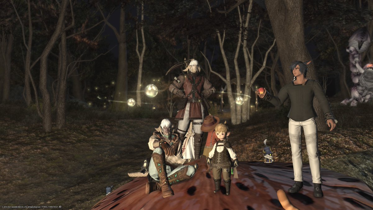 parogal's tweet image. 先日のLS友とのお散歩風景。兄弟で参加させてもらったよ。うれしかったなぁ。弟が兄に自動追尾。まるででっかいミニオンでおもしろかった。けど、柵やら岩やらにひっかかって、しょっちゅう迷子。すまなかったっす。＃ClearDrive #FF14