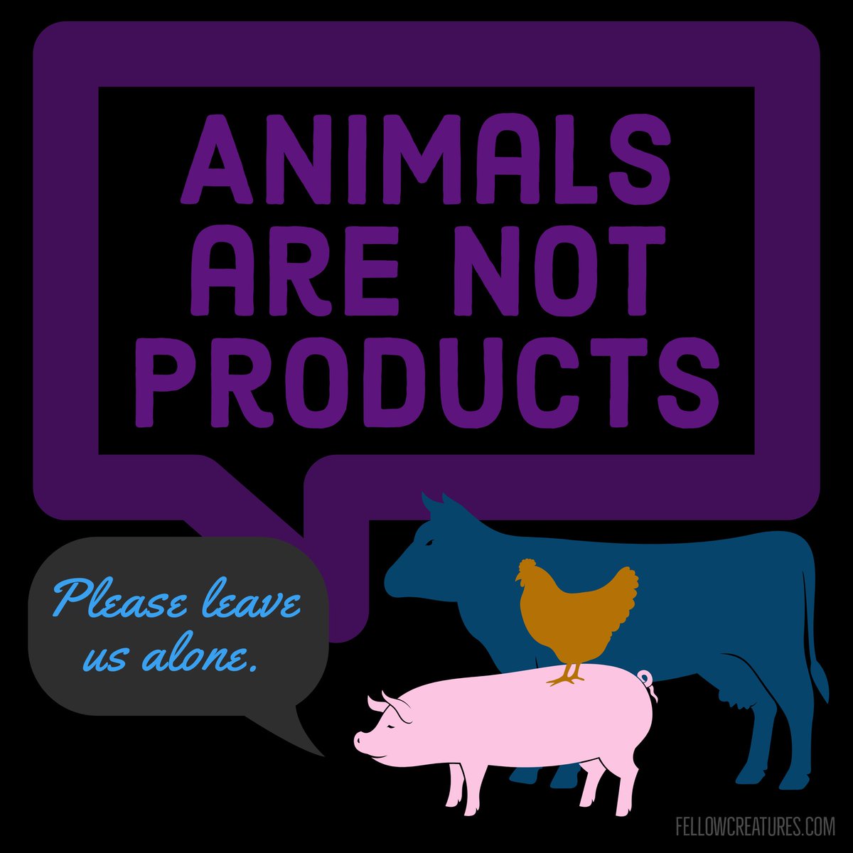 fellowcreature's tweet photo. Animals are not products. Please leave them alone. Be vegan.

#fellowcreature #fellowcreatures
#veganactivism #govegan #animalrights #animalrightactivism #milk #cheese #beef #hamburger #steak #tritip #pigs #bacon #ham #meat #pork #chicken #poultry #eggs https://t.co/bnuAbgjCDP