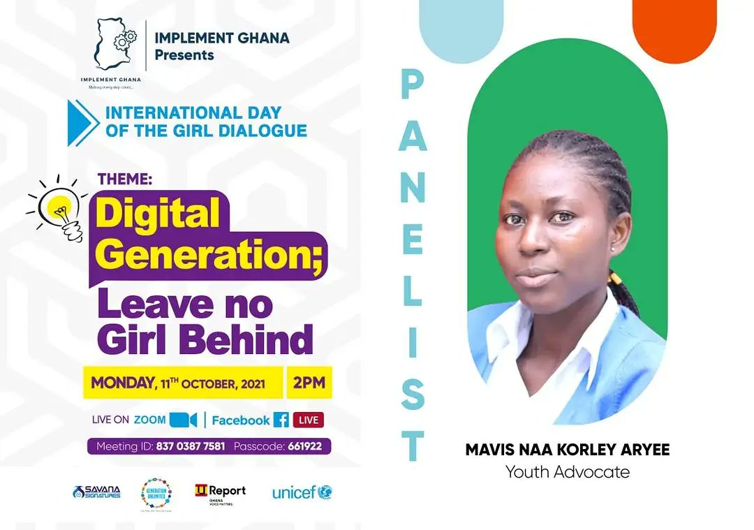 MavisAryee's tweet photo. Closing the gender gap in internet usage and Leaving No Girl Behind includes empowering the girls to participate in Information Communication and Technology without the fear of cyberbullying.
#implementghana
#InternationalDayOfTheGirl #DigitalGeneration https://t.co/ee5To2XjYs