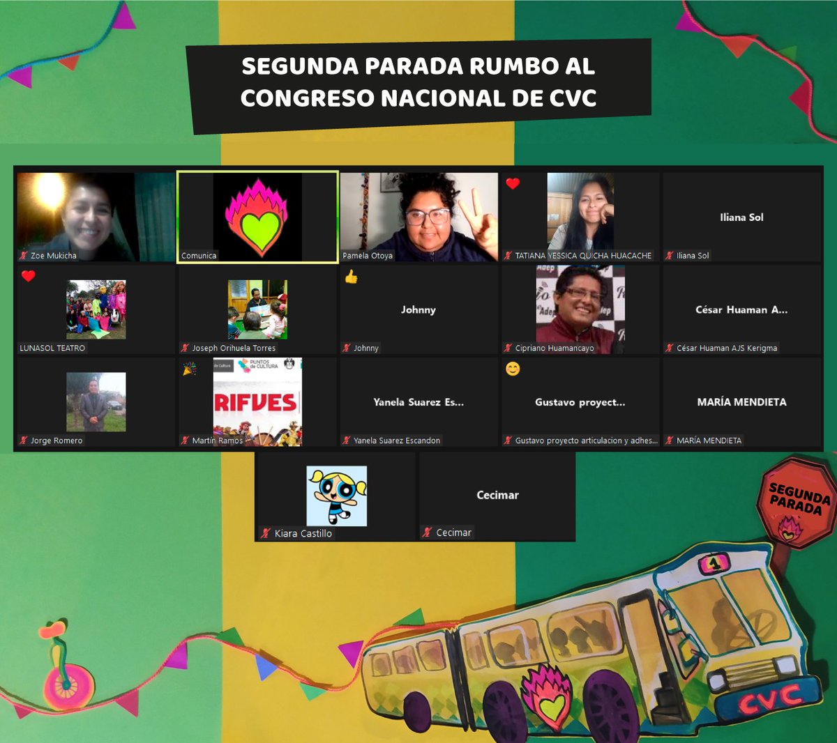 perucvc's tweet photo. 📢Agradecemos el tiempo que se tomaron las organizaciones, redes y gestores de CVC Perú, para compartir sus dudas e inquietudes, seguimos rumbo al Congreso Nacional de Cultura Viva Comunitaria en Chanchamayo (Octubre 2021)
#CongresoNacionaldeCVC #CulturaVivaComunitaria #CVCPeru https://t.co/nxvpGClGTB