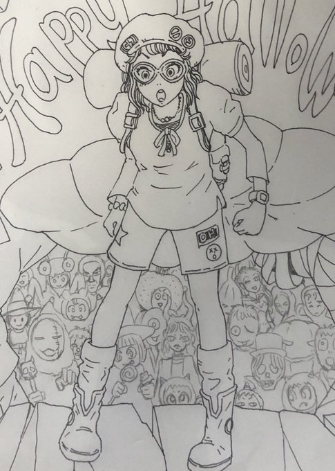 ハロウィン絵を少しずつ進めてます🎃✨✨✨ 