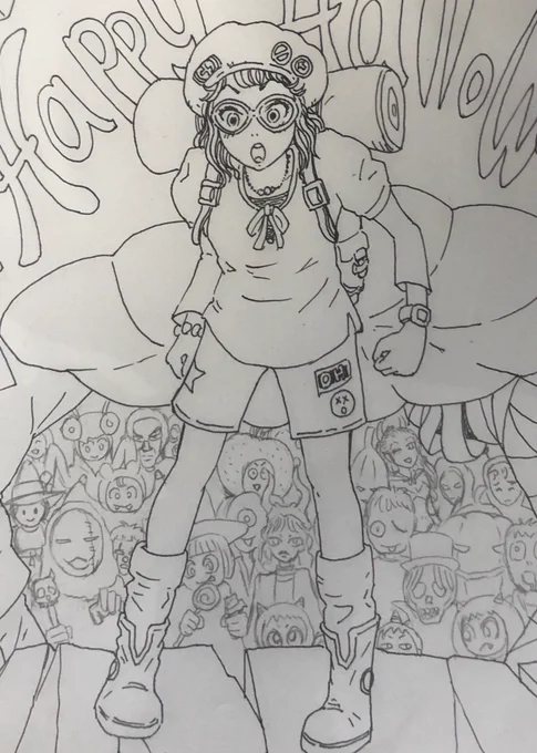ハロウィン絵を少しずつ進めてます🎃✨✨✨ 