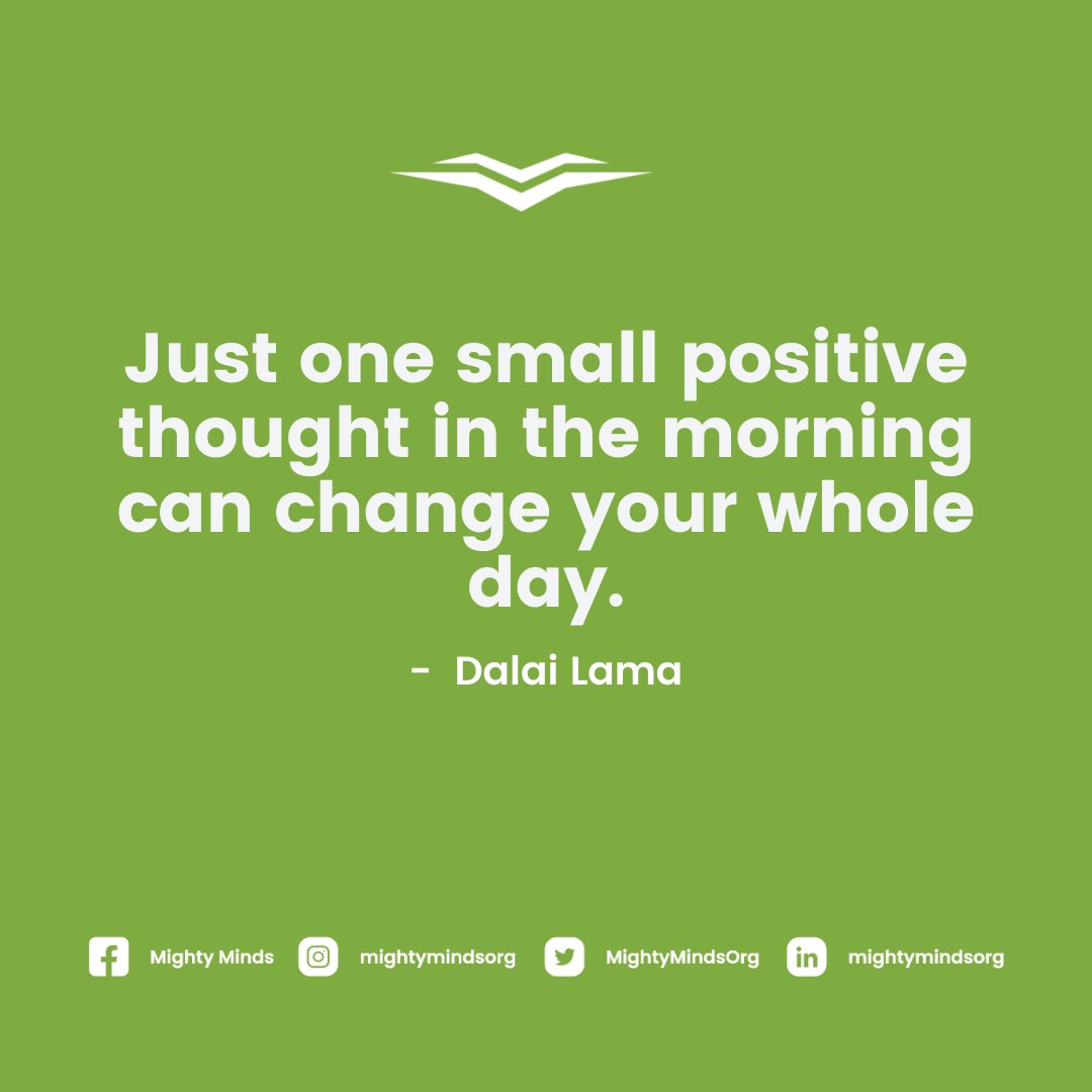 MightyMindsOrg's tweet photo. Have a small positive thought and see how it changes you 💚 #MondayMotivation https://t.co/Js9byNklWK