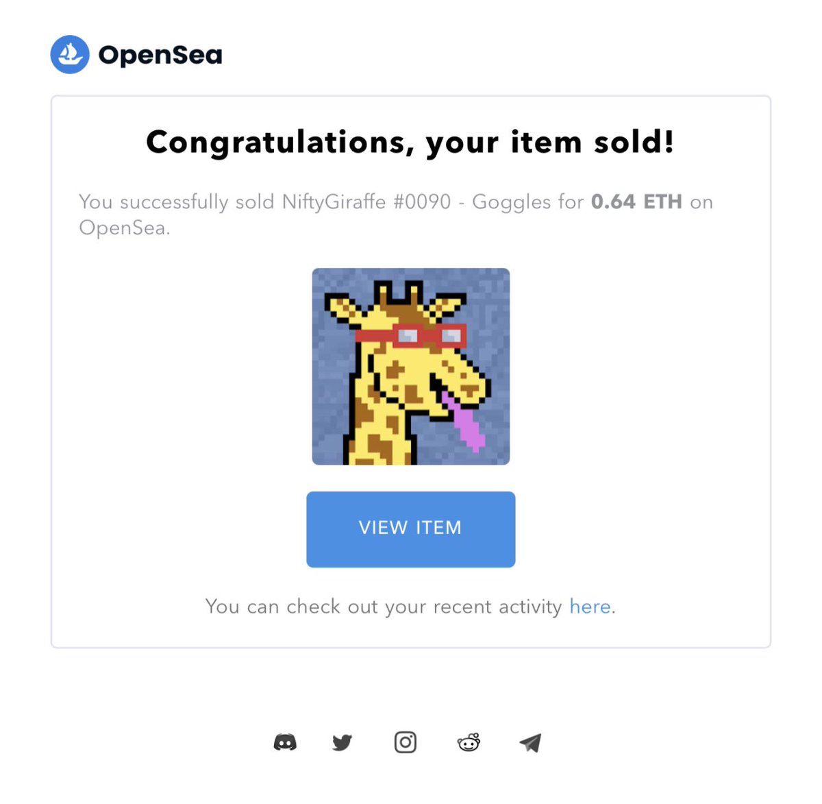 NiftyGiraffe #0090 sold for 0.64 ETH 😮😍🥺🙏

#NFT #nftsale #NFTCommunity #nftcollector #eth #Ethereum #Crypto