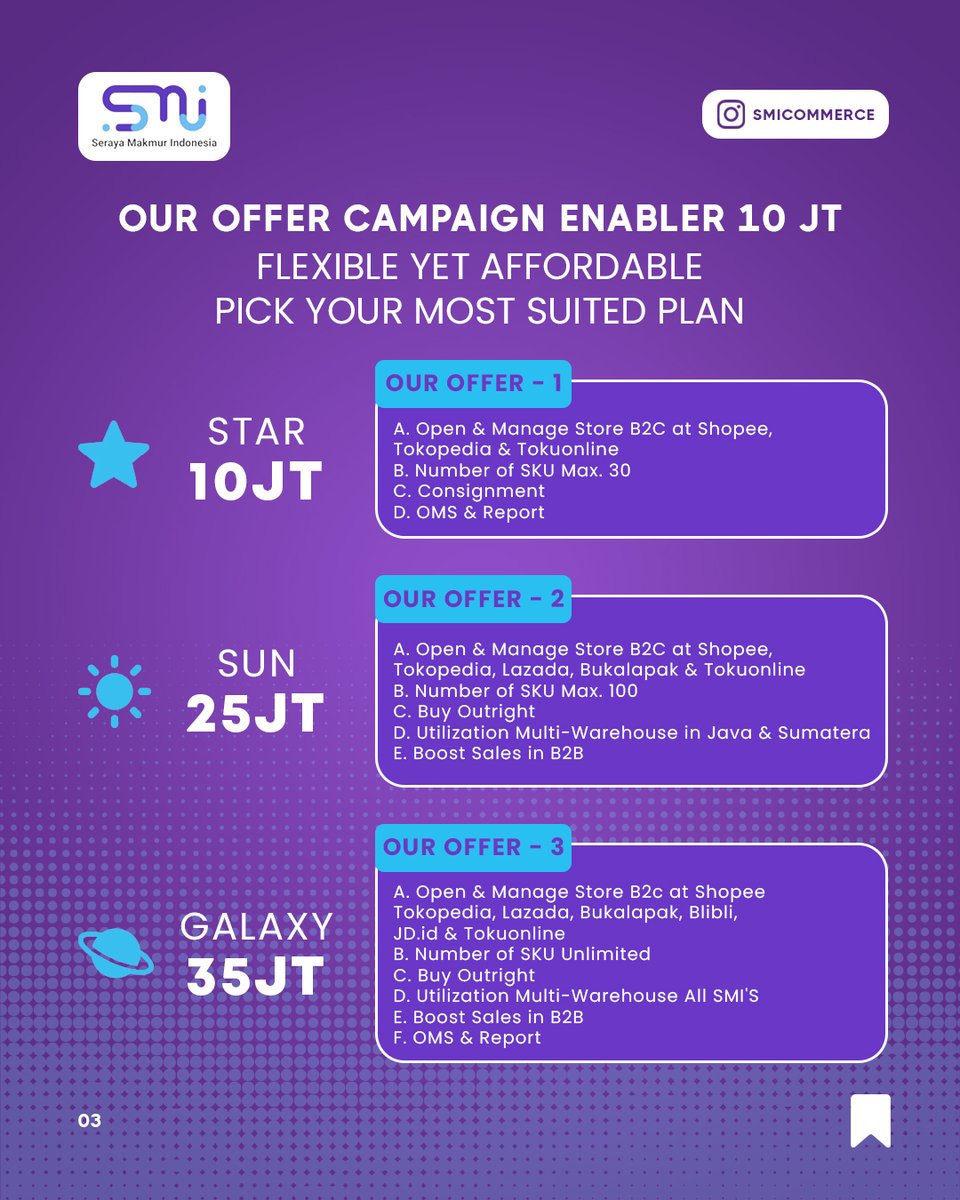 Serayamakmurcom's tweet photo. Dengan harga semurah ini, kalian tinggal terima beres aja karena dari mulai penerimaan order,customer service,pencatatan stok barang bahkan sampai pengiriman akan ditangani sepenuhnya oleh SMI Commerce.

Buruan kunjungi https://t.co/DZs1PncdAh untuk mendapatkan info selengkapnya. https://t.co/yAdRaNqCrE