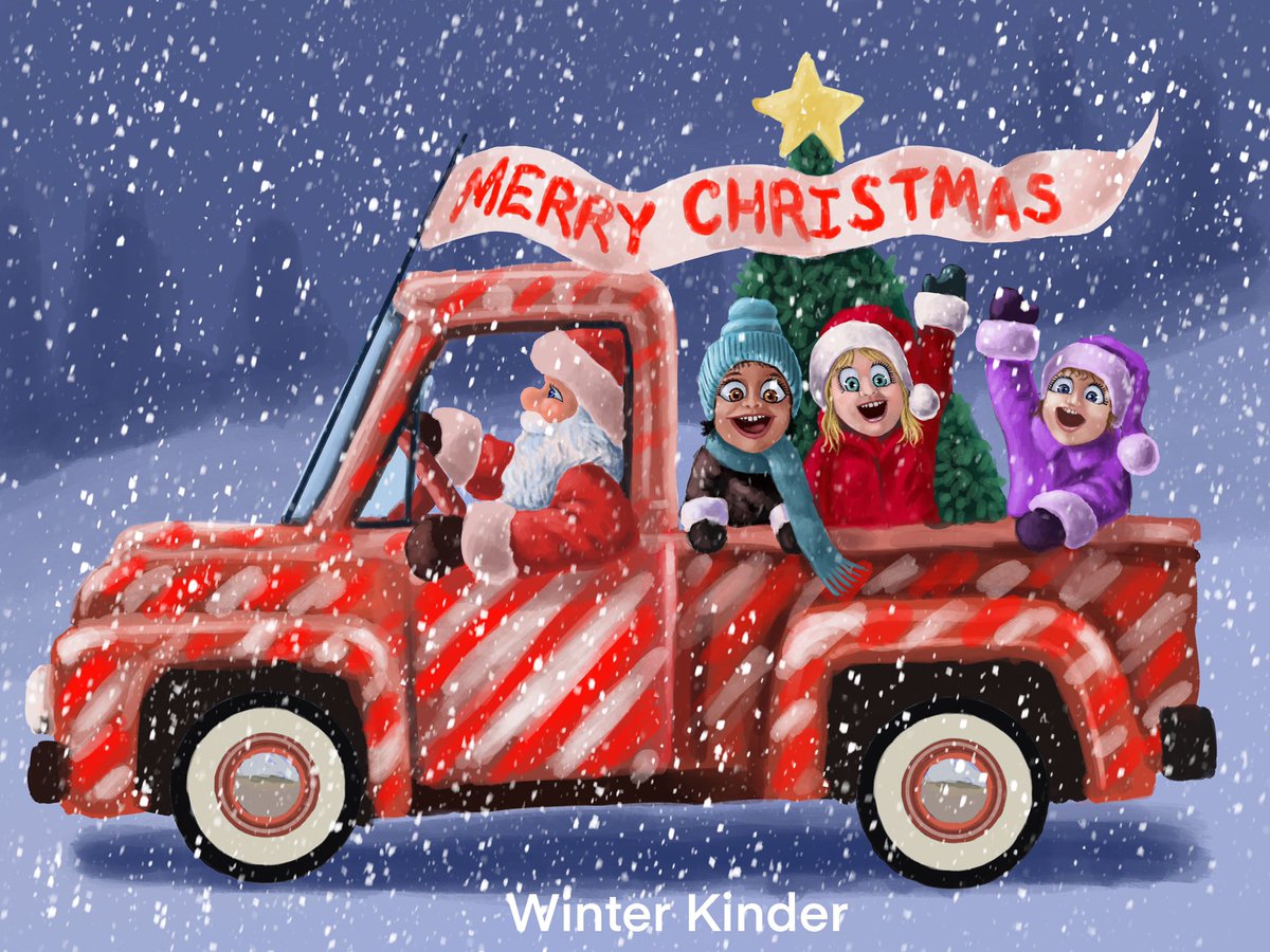 Winter Kinder - Santa’s Pickup #illustration #Illustrator #penguinrandomhouse #Christmas2021 #winterkinder #winterkind #santaspickup