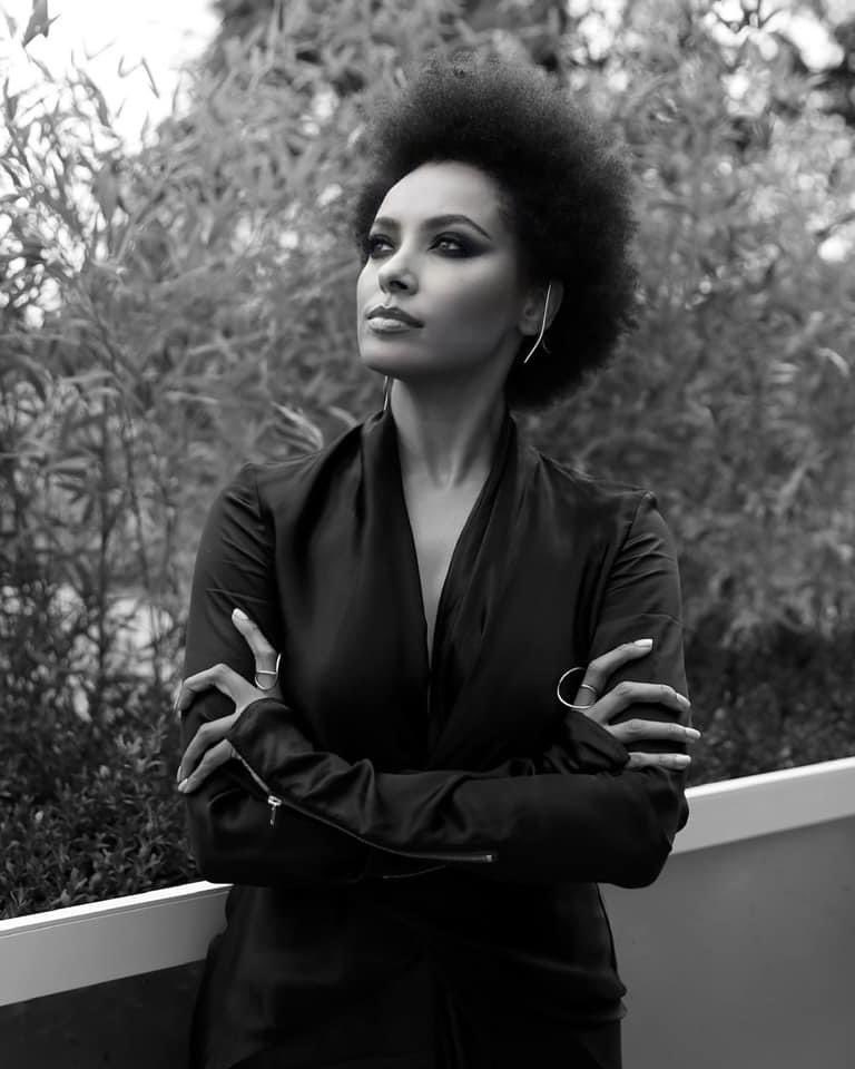 Kat Graham looking stunning at the L’Oréal Paris after show during Paris Fashion Week