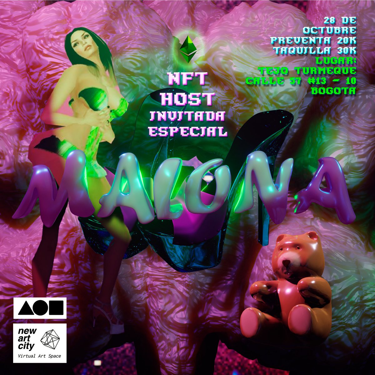 OExtraviadus's tweet photo. ✨OTRUS NFT PARTY✨28 ~OCT 👠 #savethedate 
MalonaLakrata 🐻 LA GATA OFICIAL NFT HOST 🛸 LIVE STREAMMING! https://t.co/RRCaS8NvW4