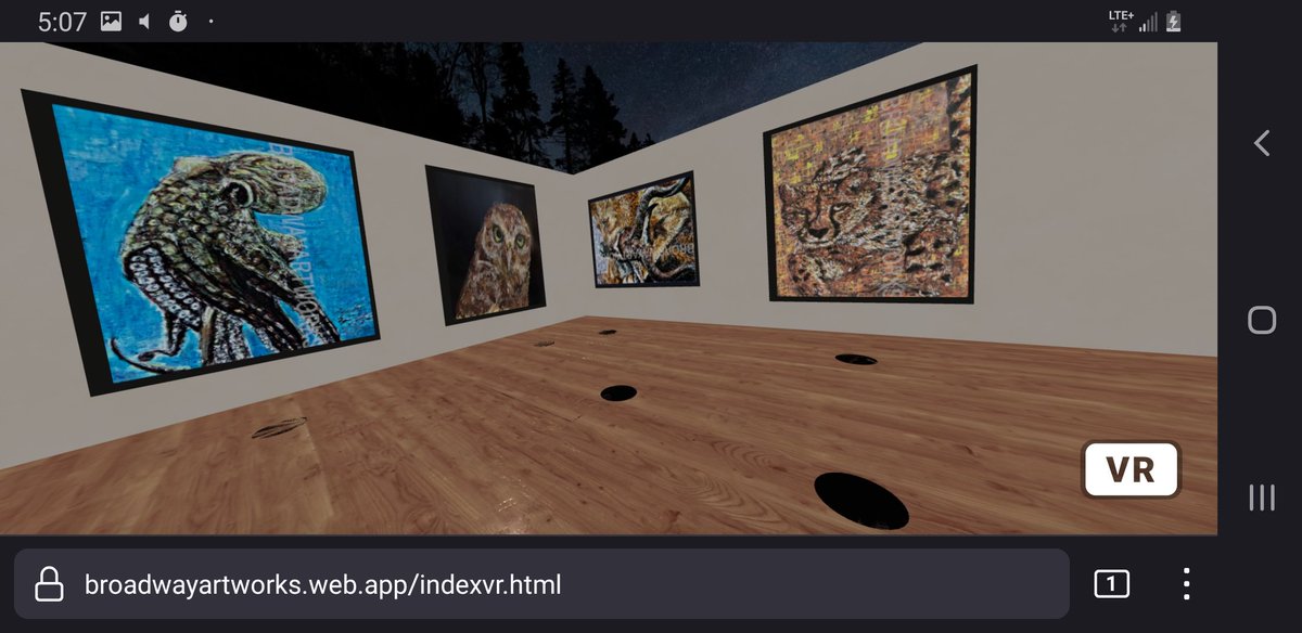 WEB VR gallery #4.
Tyree Broadway. Art prize top 25
Click link to check it out!
broadwayartworks.web.app/indexvr.html
Tap black buttons to move around.
Want your own vr gallery? DM us!