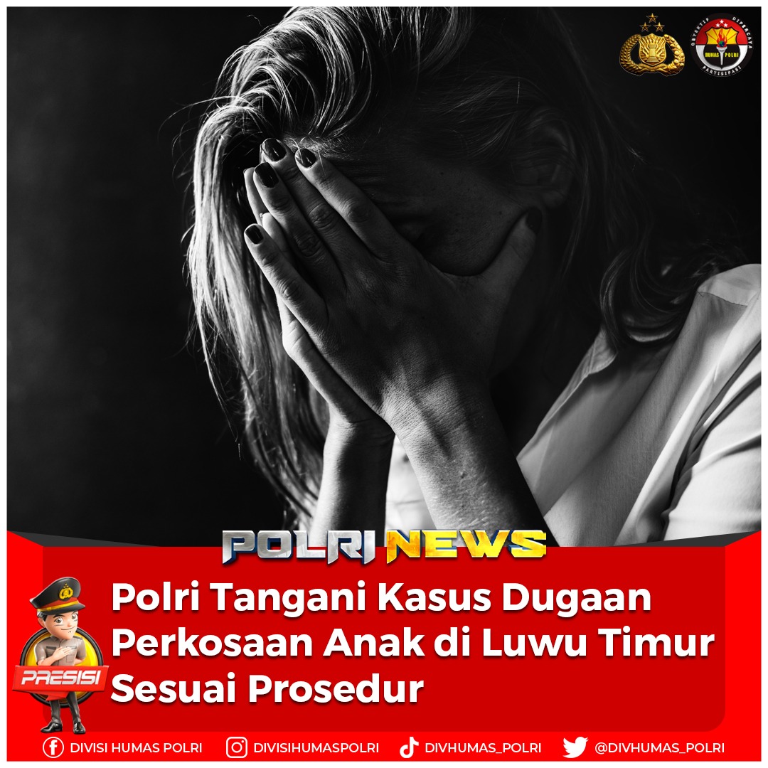Humas_Respasbar's tweet photo. Polri Tangani Kasus Dugaan Perkosaan Anak di Luwu Timur Sesuai Prosedur

#PolriSesuaiProsedur
Pastikan Penanganan Luwu Timur https://t.co/Sbwkk8W0JU