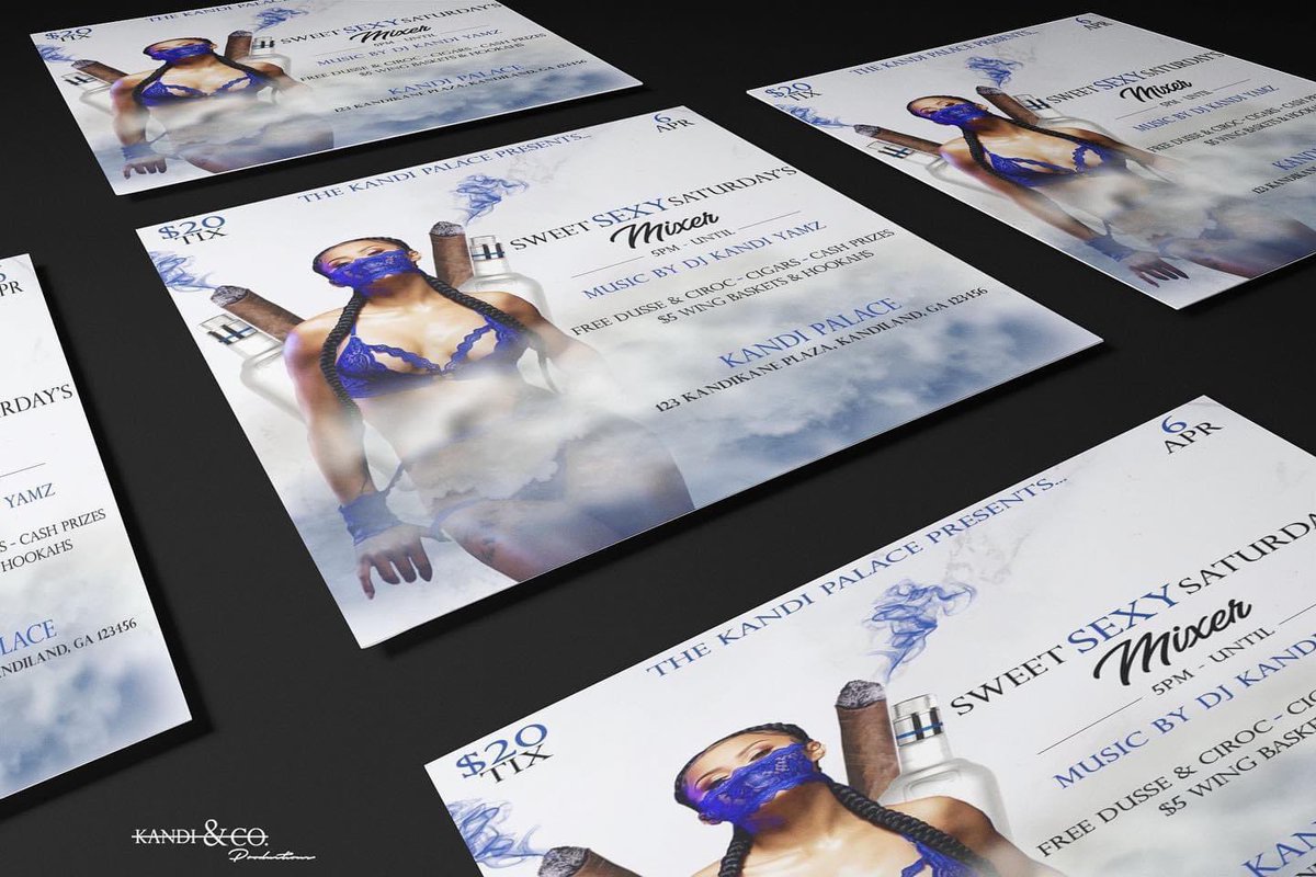 kandiandcopro's tweet photo. I’m designing flyers for $25 all day tomorrow! Who wants to work? #SmallBusinessSunday https://t.co/hGR9n9Uy5U