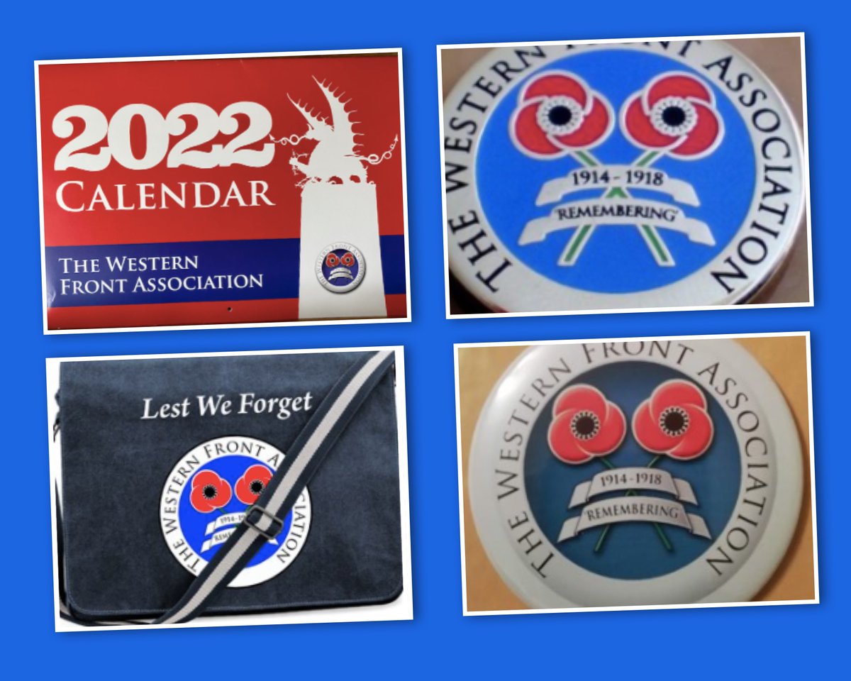Branded goods from <a href="/TheWFA/">Western Front Association</a>.  You’ll find The Western Front Association 2022 Calendar here, as well as a WFA branded messenger bag, mugs, caps, shirts, ties, lapel pins and fridge magnet! >  bit.ly/3iPPeJd