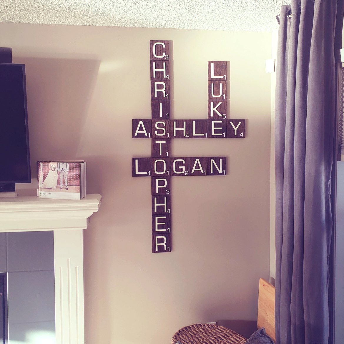 mmcauti's tweet photo. Unfair advantage, but I think Chris wins. 
Absolutely loved making these scrabble tiles! https://t.co/rfcLPvcPd9