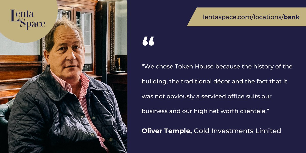 LentaSpace's tweet photo. Oliver Temple, Director of @goldinvestltd, a family-owned #business which has bought & sold gold in the city for over 40 years, was looking for a new city-based location as their previous #offices were set to be redeveloped in 2019.
#LentaSpace #TokenHouse was perfect for them. https://t.co/0furbiGhxN