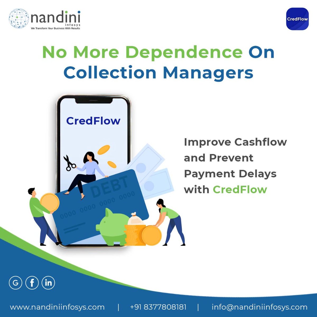 NIPL_HQ's tweet photo. With CredFlow, bad debts are a thing of the past! Automate payment collections, reminders, view receivables in one place and manage your cashflow easily.
#baddebt #nandiniinfosys #CredFlow #software #analytics #financesolution #cashflowmanagement https://t.co/JkJ5ToZr5I