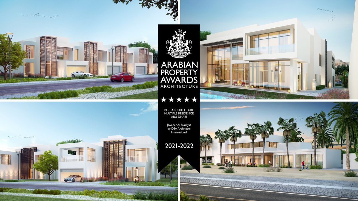 #DSA are proud to receive 5 stars in the #Architecture Multiple Residence #AbuDhabi category at the #ArabianPropertyAwards for Jawaher Al Saadiyat 
@AldarTweets

Thank you once again @Property_Awards  for this recognition!

#MiddleEast #awards #residential #SaadiyatIsland