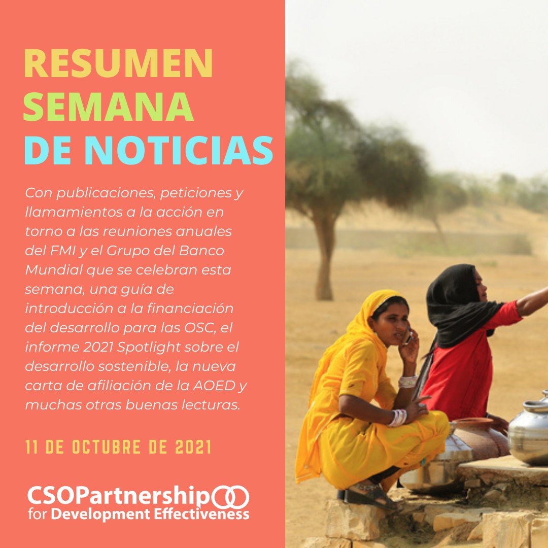 CSOPartnership_'s tweet image. 🌎📰 Your weekly #DevCoop #News is up!
EN bit.ly/3ByBxIA
SP bit.ly/3AsJaz1
FR bit.ly/3FxtZbF
#CPDE #CSOPartnership #CivilSociety #Development #SDGs #IMFWBG #FinancingForDevelopment #CivilSociety #TaxJustice 
@ituc @IbonInternatl @GA4TJ @ArabNGONetwork