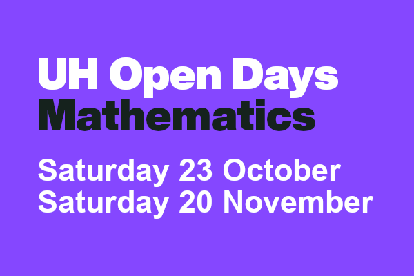 Are you thinking of studying #Mathematics? 
Visit us at #HertsOpenDay
Book your place today: bit.ly/3DzGYYF