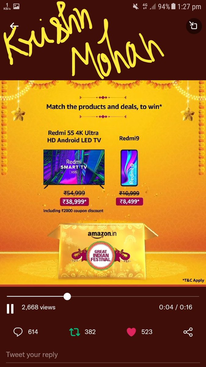 JebanDaniel's tweet photo. 👇🏻Here is My screenShot when the products match the right deals.👇🏻  

@amazonIN 🇮🇳🙏
#AmazonGreatIndianFestival 
#BoxesOfHappiness

I Love this series ❤❤❤👍🏻😃😍 https://t.co/gY8nSPM5jr https://t.co/r13kUbCQGP