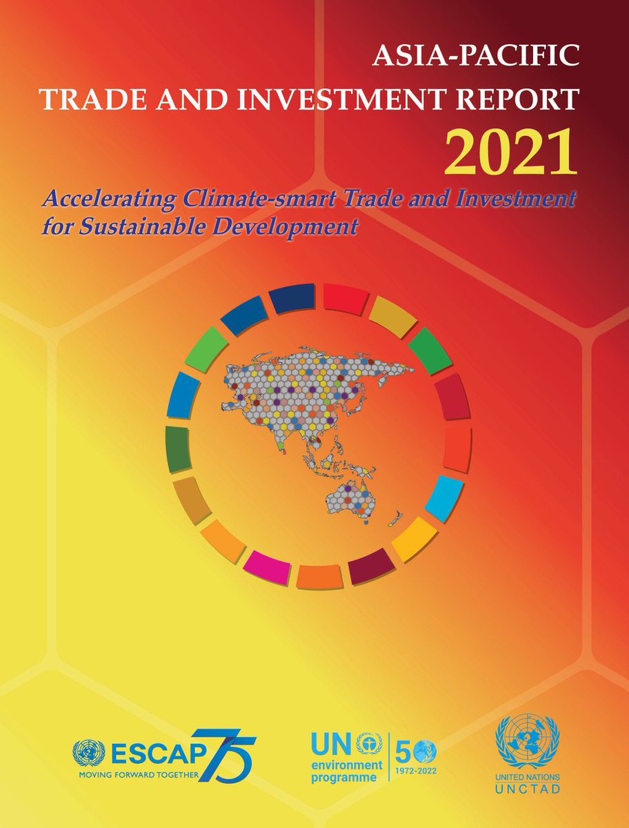 UNESCAP's tweet photo. New publication launched! 📒
The #AsiaPacific Trade and Investment Report 2021 discusses #trade and #investment policies that directly address the #climate crisis.
Read #APTIR: https://t.co/65nzaWCUPV
— with @UNEP_AsiaPac and @UNCTAD_TLB https://t.co/nENG3oFrPw