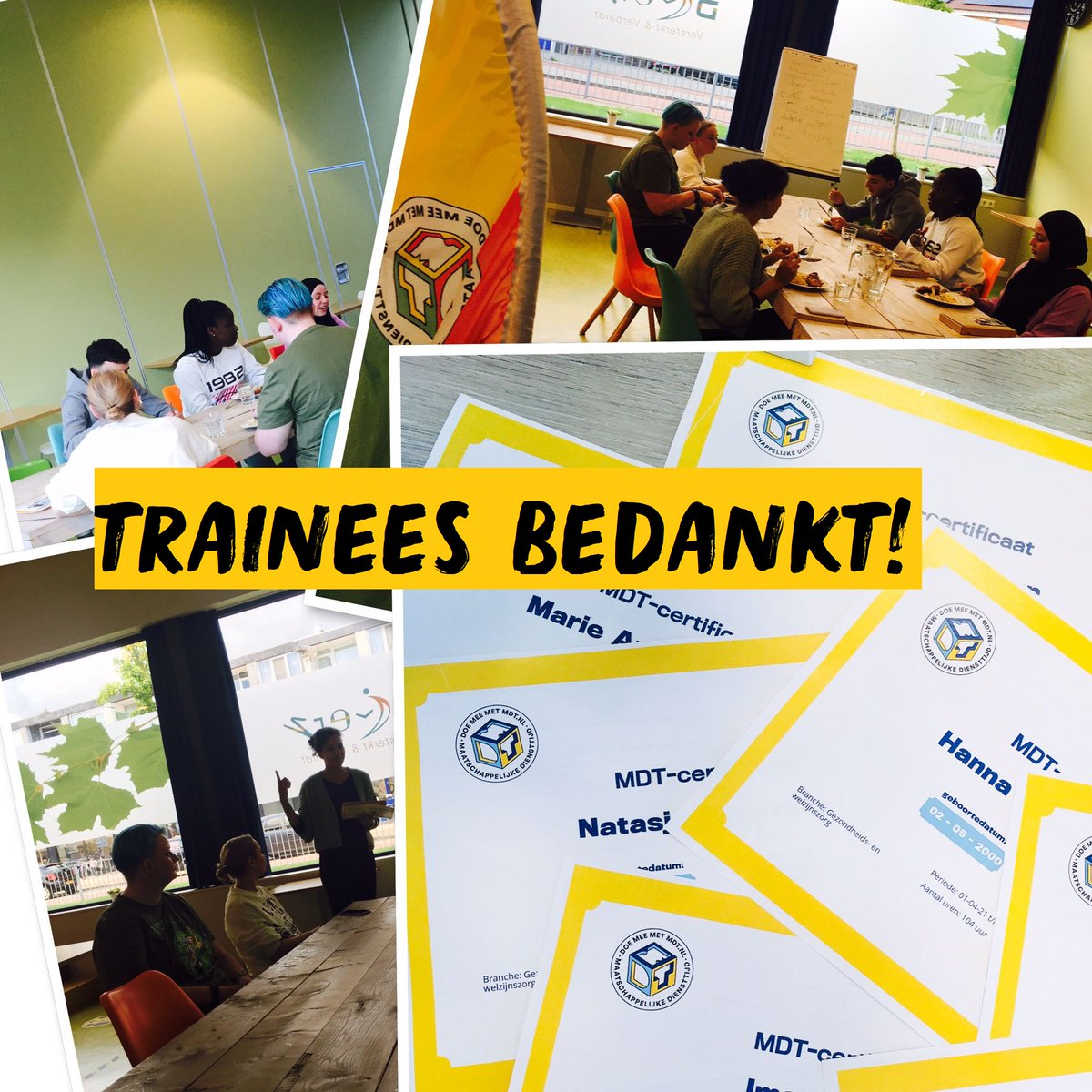 ZvElkaar's tweet photo. Trainees bedankt!
De 2e groep jongeren heeft vorige week hun Vrijwillig Traineeship afgesloten.  Een half jaar lang hebben 8 trainees vrijwilligerswerk gedaan en hiermee impact gemaakt!  Volgende week start de 3e lichting, interesse? 👉https://t.co/ccx8oKHh5r #mdt #zwijndrecht https://t.co/cdTZe5FgIx