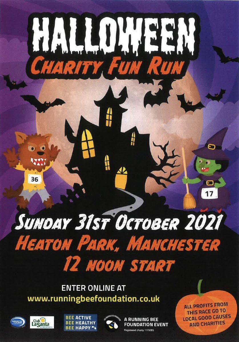 TheRunningBee's tweet photo. Looking to get spooky for Halloween?
Join us for the Halloween Charity Fun Run at Heaton Park
Ghosts and witches are all welcome! π»π§ββοΈ
Book now https://t.co/QzbbVy4hTU
#Halloween #HalloweenFunRun https://t.co/OiMf1drQ5V