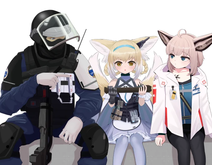 #アークナイツ #明日方舟 #RainbowSixSiege 
Docとスズランとススーロ 