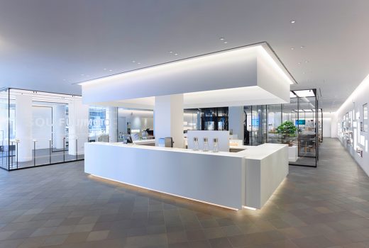 Japan House by <a href="/MCaArchitecture/">Marchini Curran</a> our October Practice in Profile. They provided project management and architectural design services for this Japanese cultural centre on Kensington High Street in the Grade II* listed former Derry &amp; Toms department store architecture.com/knowledge-and-…