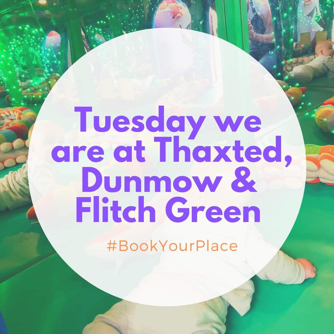 #Buffy Playbus has places left tomorrow in #Thaxted, #Dunmow and Flitch Green! 

Don't miss out - we run play activities, have toys and sensory areas for little ones from 0 to 5 years old - book your place today at buff.ly/3doiEhT