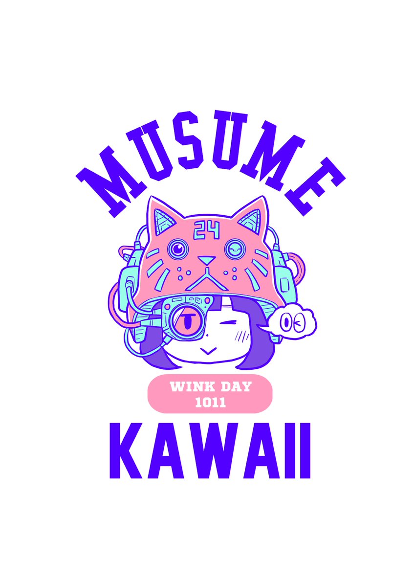 Musumekawaii Musumekawaii 日替わりイラスト毎日記念日シリーズ10月11日は ウインクの日 10と11を倒して見ると ウィンクをしているように見えるとかなんとか