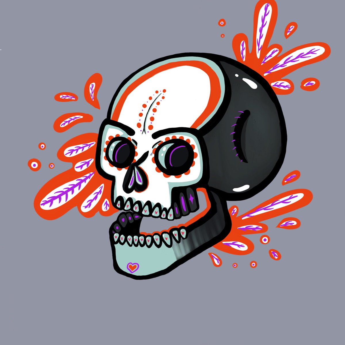 solcitrea's tweet photo. some dia de los muertos inspired designs for spooky szn 😁💀🌸 https://t.co/iUd4auJGXI