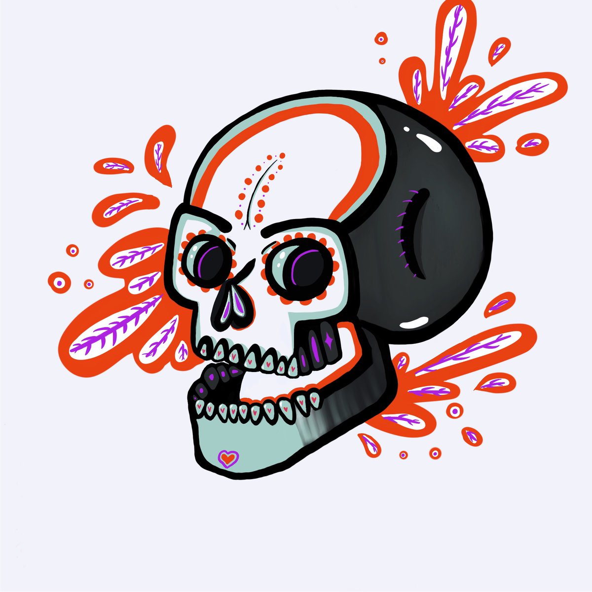 solcitrea's tweet photo. some dia de los muertos inspired designs for spooky szn 😁💀🌸 https://t.co/iUd4auJGXI