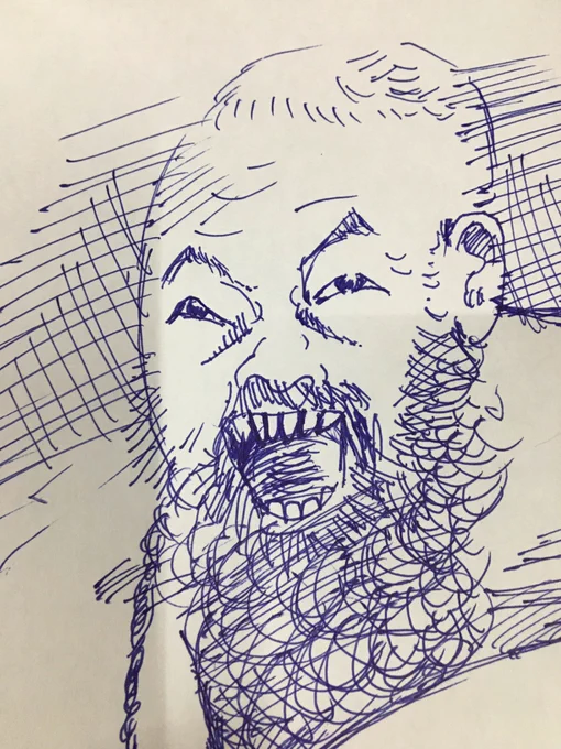 今日のかっ飛ばしはボールペンで描くプロレス。ザックセイバーJr.さんを詰めるグレートーOーカーンさんですが、歯!歯がめっちゃ尖ってて、これは入れ歯なの?それとも中学の技術家庭で使う様なヤスリで歯磨きしてるの?気になっていますよ。 
