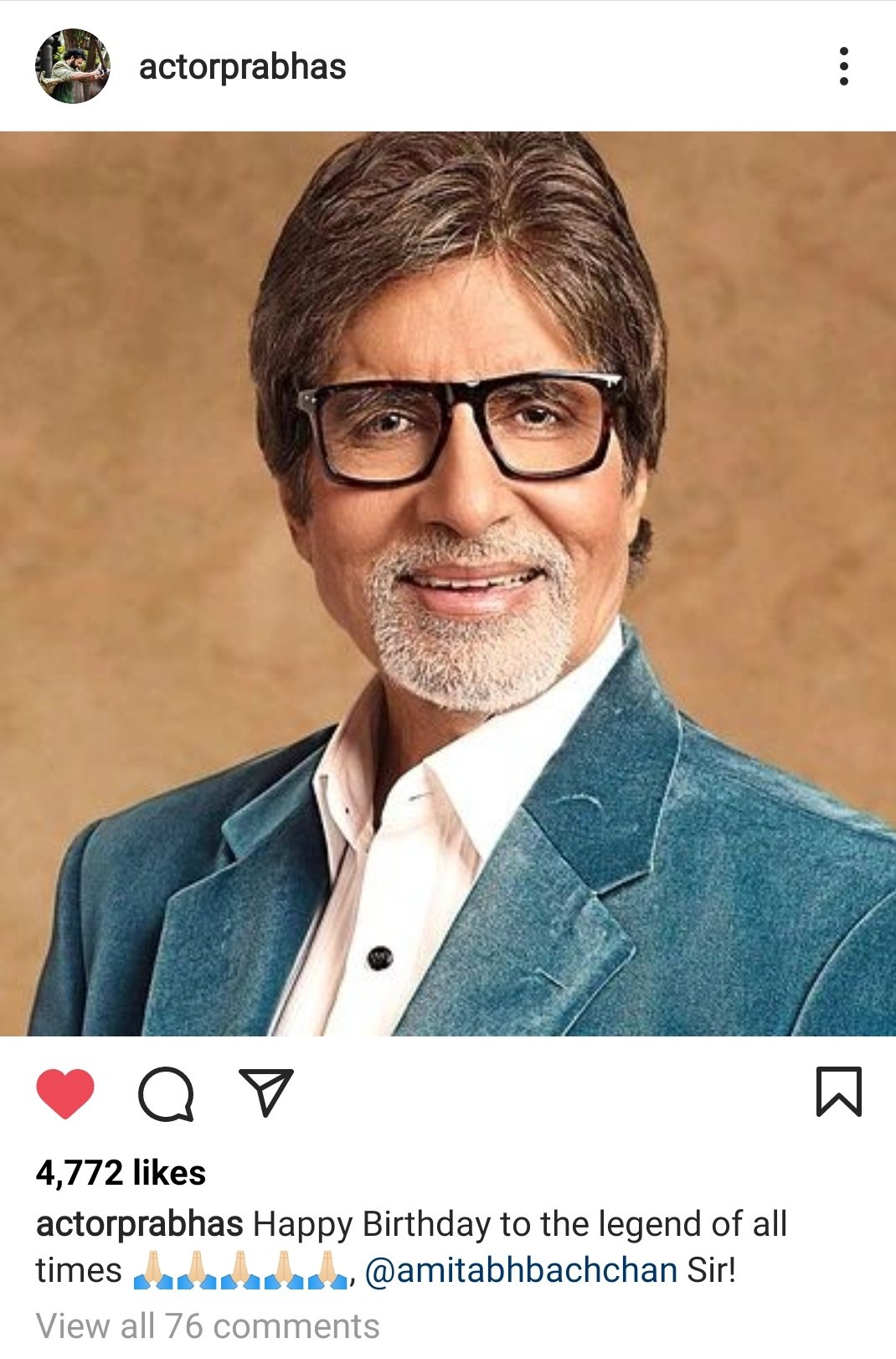 Happy Birthday to the legend of all times          , Amitabh Bachchan Sir!
             ~ via Insta & FB 