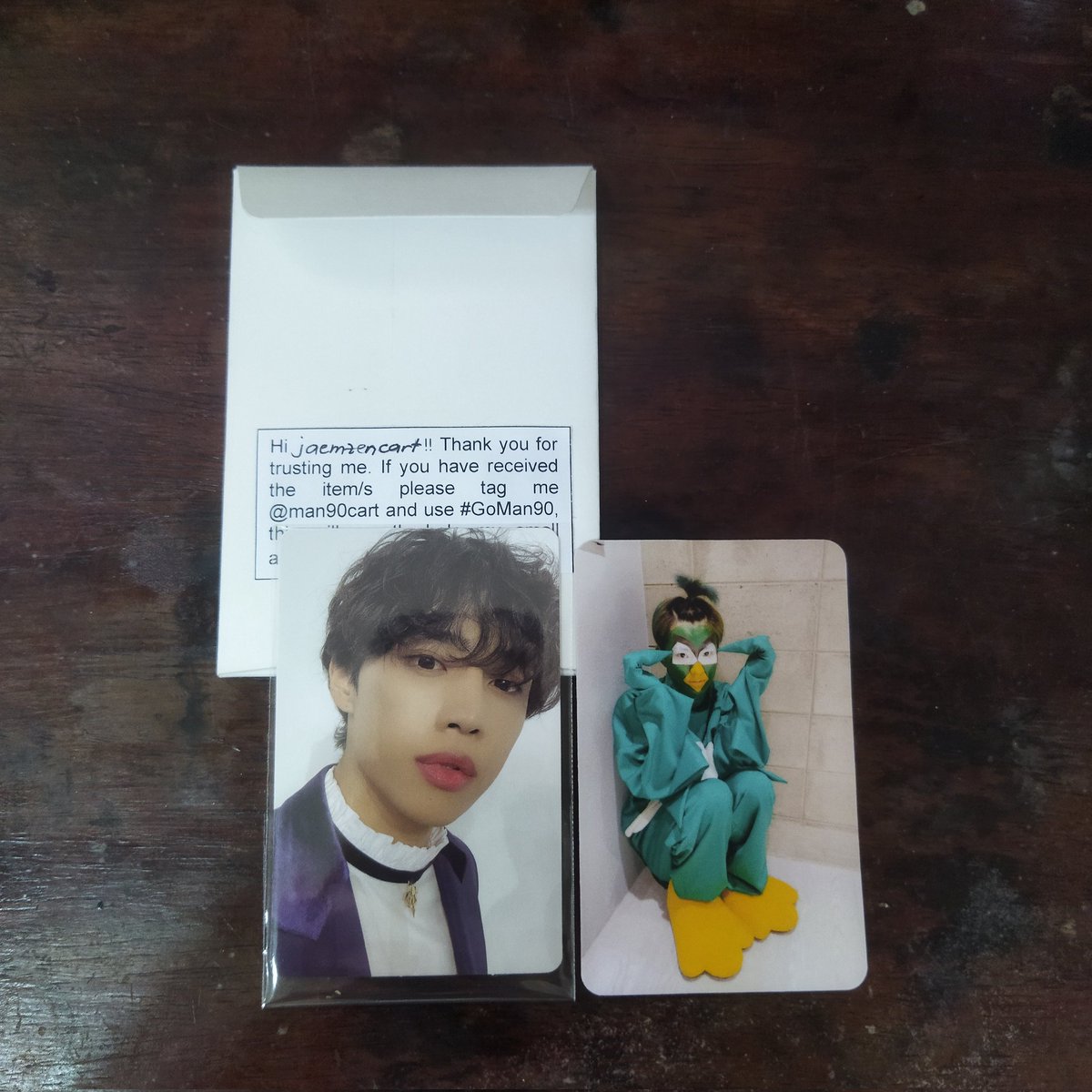 jjyubbibbi's tweet photo. `— happy mail! 🥰
hello, @man90cart !!! sunwoo arrived safely na~ thank you so so so much for packing it well, and thank you for being so accommodating 🥺. thank you as well for the kyutie freebie! 🥰 #GoMan90 https://t.co/PbnBlKS2Ws