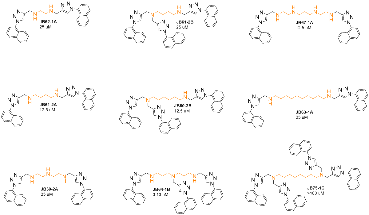 OpenSourceTB's tweet photo. Despite our adventures with cyclam, #OpenSourceTB series 4 is really about the linear polyamine analogues we've been exploring. Our first series of compounds had some promising results but we need to make more to establish some SAR...
#DrugDiscovery #Tuberculosis #OpenScience https://t.co/PvU3ltNJPX