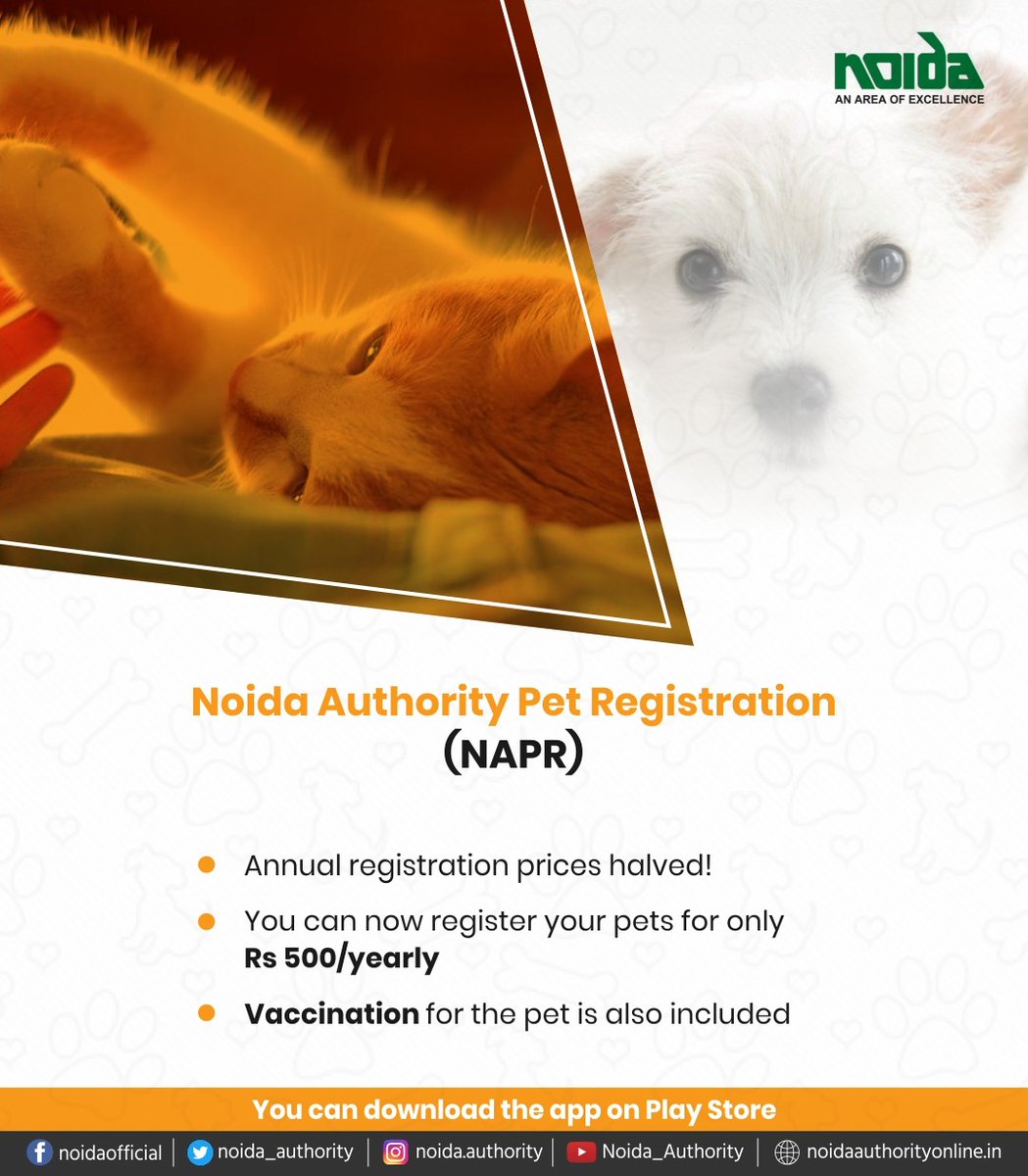 Ceo Noida Authority Indiafightscorona Noida Authority Pet Registration Made Even More Simpler And Affordable The Annual Licensing Fee To Own A Dog Has Been Reduced From 1 000 To 500 Pet Ceo Noida Authority Indiafightscorona Noida Authority Pet Registration Made Even More Simpler And Affordable The Annual Licensing Fee To Own A Dog Has Been Reduced From 1 000 To 500 Pet