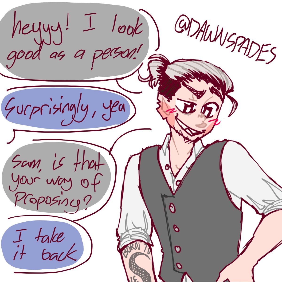 dawnspades's tweet photo. Welp you saw my human Sam design, time for y’all to see my human max design, notice his tattoo from the comics haha
#samandmax #samandmaxfreelancehusbands #samandmaxfreelancepolice #samandmaxmax https://t.co/cuZcnIgPPK