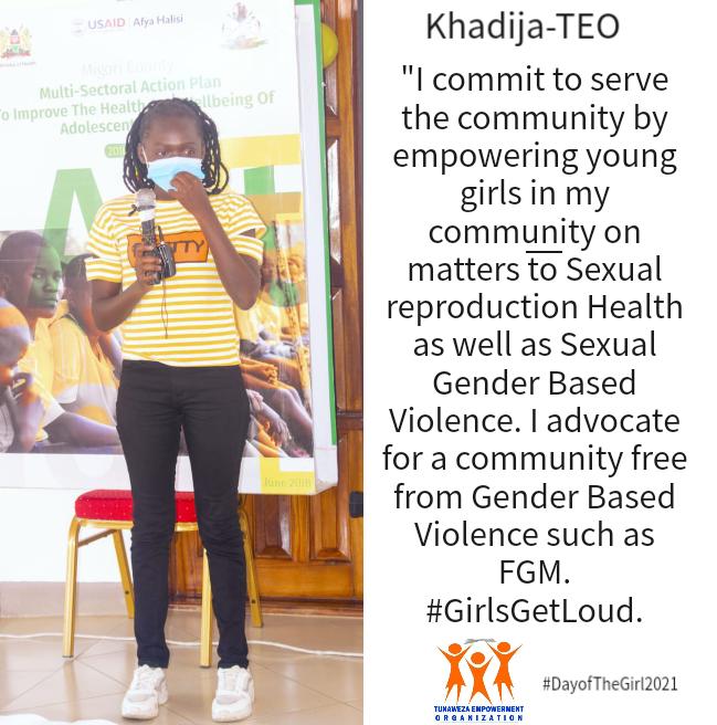 Today being the international day for the girl child, I stand as a change agent in the community by empowering young girls. 
#GirlsGetLoud
#IDG2021 
@YACHMigori @TunawezaEmpower @one2oneKE @LVCTKe @YACHHomabay @YACHSiaya