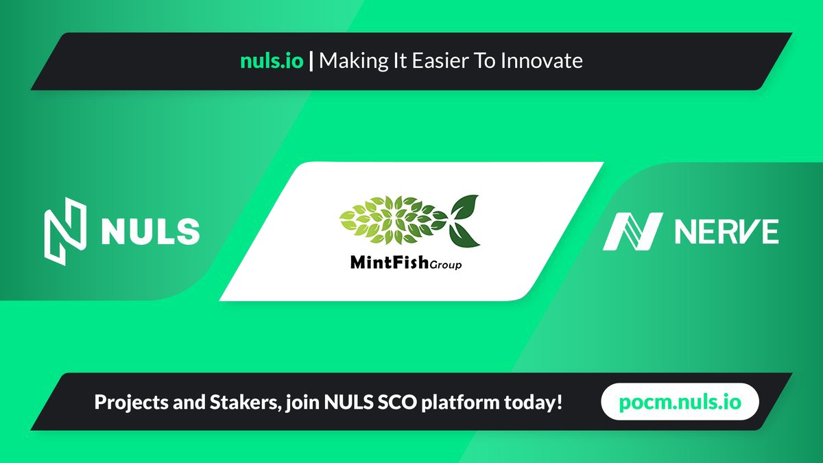 We are pleased to share that MintFish will be joining NULS SCO platform in few hours.Check out our announcements page on Telegram for more information.#NULS #HECO #OKEX #NERVE