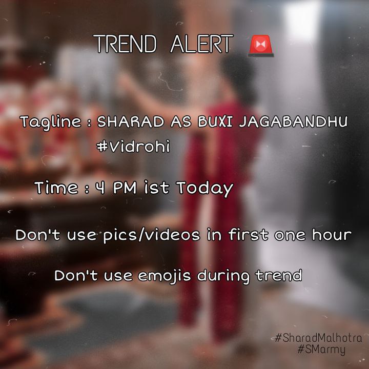 SsharadF's tweet photo. Get ready for todays trend
(4pm onwards) guys!! As you all know #SharadMalhotra #SsharadMalhotra @SHARADSMALHOTR1 new show #Vidrohi starting from today on @StarPlus 6:30pm 
.
.
Dont forget to read rules nd pls dnt use tagline before trend...Spread the word everywhere!! https://t.co/DyUF0hktCs