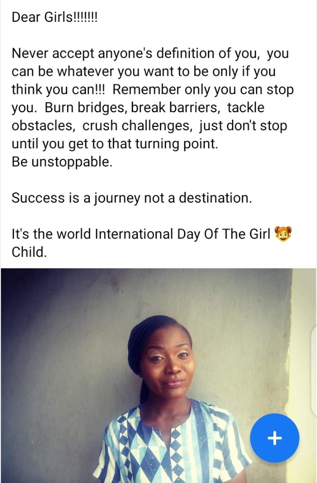 phorlarsharday's tweet image. It&apos;s the world International day of the Girl Child 💃💃👩‍🎓👩‍🏫👩‍🌾👩‍🔧👩‍⚕️👩‍🔬👩‍✈️

#SheCanTech
#SheCanTeach
#SheCanCode
#SheCanEntertain
#SheCanDoMore
