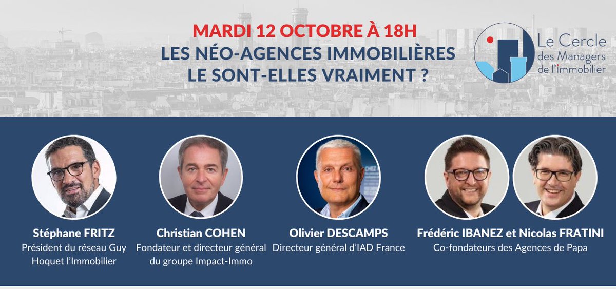 Benjamin DARMOUNI (@b_darmouni) on Twitter photo Demain à 18h, le Cercle des Managers de l'Immobilier s'interroge sur l’évolution des pratiques et des services dans le monde de la transaction. Notre cercle est un espace de débat ouvert à toute la communauté immobilière. 🛑 Le lien pour s'inscrire : cercledesmanagersdelimmobilier.com/transaction-im… Demain à 18h, le Cercle des Managers de l'Immobilier s'interroge sur l’évolution des pratiques et des services dans le monde de la transaction. Notre cercle est un espace de débat ouvert à toute la communauté immobilière. 🛑 Le lien pour s'inscrire : cercledesmanagersdelimmobilier.com/transaction-im…