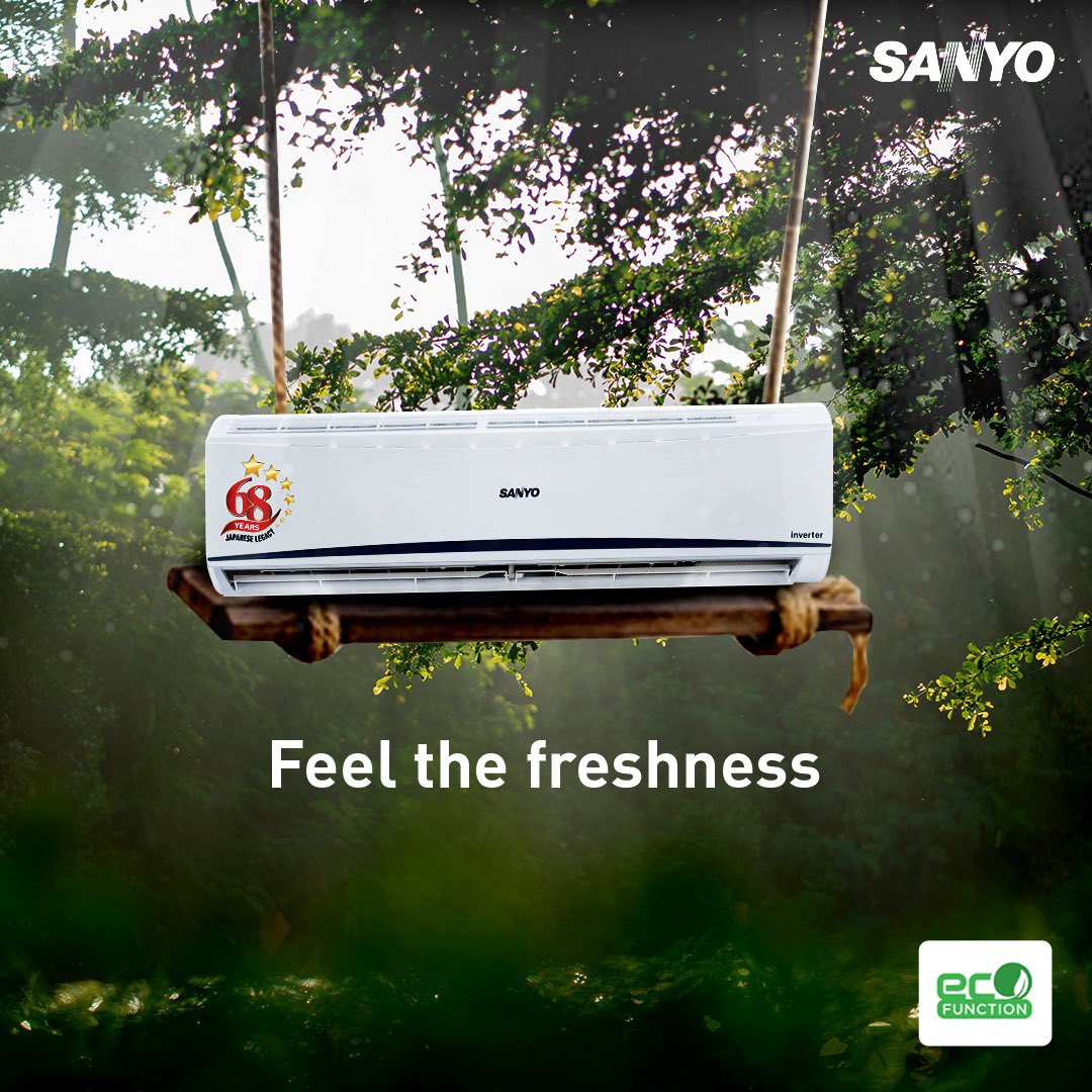 Clean and fresh air with Eco Function makes #SanyoFeels like nature at home. 

#Sanyo #technology #inverterAC #SplitAC #chilling #saving #autumn #autumn2021 #cooling
