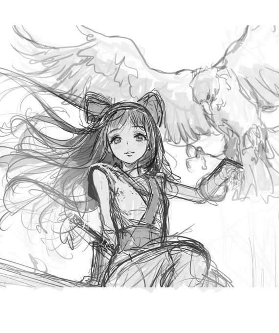 #ナコルル生誕祭 
ナコルルちゃんと描いたの無かった。 昔のラクガキでも。 
