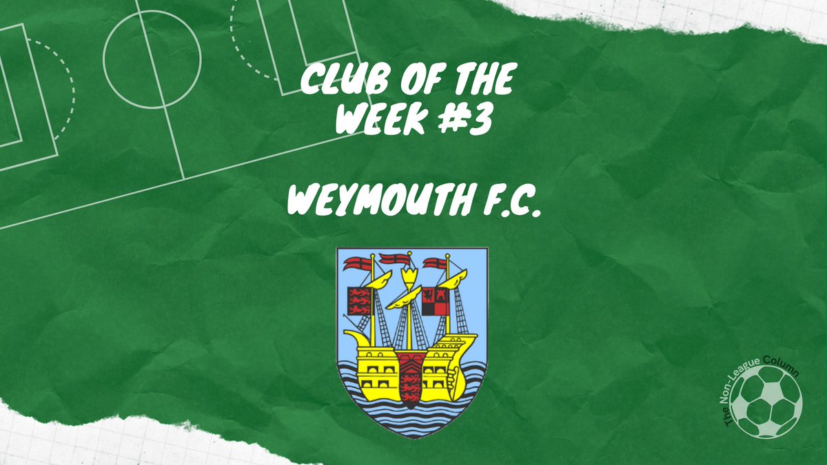 Club of the Week #3 - Weymouth Football Club
Nickname: <a href="/theterras/">Weymouth FC</a> 
Founded: 1890
Ground: Bob Lucas Stadium
Location: Weymouth, Dorset
Current League: <a href="/TheVanaramaNL/">#FRANKOUT #barelysurvivingfrank #killrecky</a>  
Next fixture: 16 October vs <a href="/YTFC/">Yeovil Town FC</a>  (A) - <a href="/EmiratesFACup/">Emirates FA Cup</a> Fourth Round Qualifying